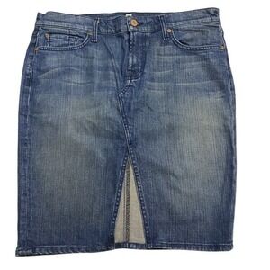 7‎ For All Mankind Denim Skirt Cotton/Spandex 32" Waist
